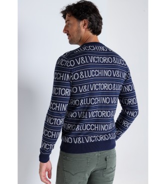Victorio & Lucchino, V&L Pullover Navy Text
