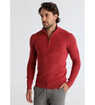 Victorio & Lucchino, V&L Roter Perkins Pullover mit Reiverschluss