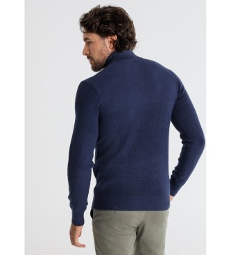 Victorio & Lucchino, V&L Perkins Pullover mit Reiverschluss, navy