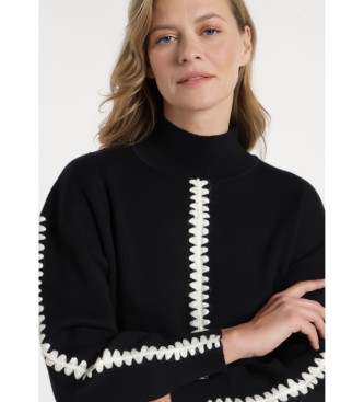 Victorio & Lucchino, V&L Jumper Perkins Collar Braid Detail svart