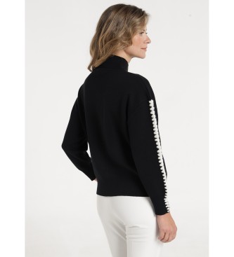 Victorio & Lucchino, V&L Jumper Perkins Collar Braid Detail svart