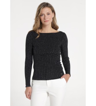 Victorio & Lucchino, V&L Canale Lurex-jumper svart 