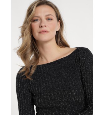 Victorio & Lucchino, V&L Canale Lurex-jumper svart 