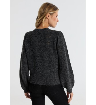 Victorio & Lucchino, V&L Openwork knitted jumper with grey jewels