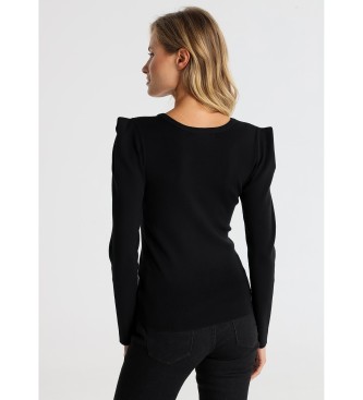 Victorio & Lucchino, V&L Camisola de malha com decote em V preto