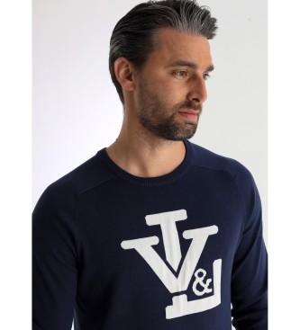 Victorio & Lucchino, V&L Maglione con intarsio blu scuro