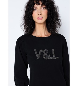 Victorio & Lucchino, V&L Pearl box collar jumper with buttons on sleeves black