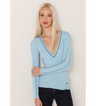 Victorio & Lucchino, V&L V-neck knitted pullover blue