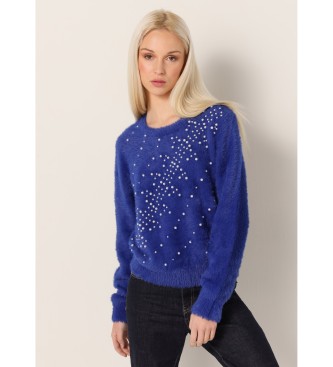 Victorio & Lucchino, V&L Pleten pulover Pearl modre barve