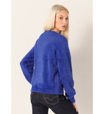 Victorio & Lucchino, V&L Pleten pulover Pearl modre barve