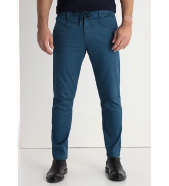 Victorio & Lucchino, V&L Pantalon chino avec ceinture lastique bleu