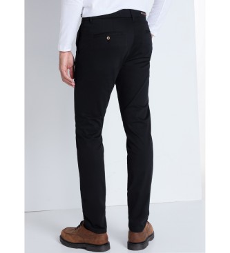 Victorio & Lucchino, V&L Peach satin chino trousers medium waist Slim - Medium rise black