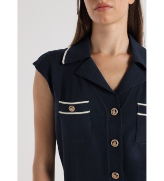 Victorio & Lucchino, V&L Short sleeve polo shirt with blue heraldic buttons