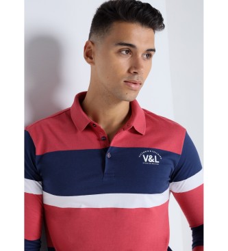 Victorio & Lucchino, V&L Long sleeve jacquard striped polo shirt