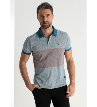 Victorio & Lucchino, V&L Kortrmet bl jacquardvvet poloshirt med print