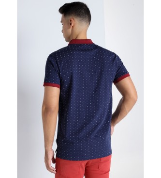 Victorio & Lucchino, V&L Navy short sleeve mini print polo shirt