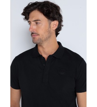 Victorio & Lucchino, V&L Short sleeve black pique polo shirt