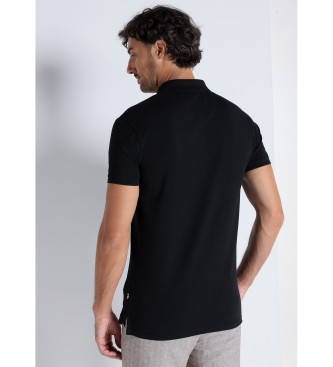 Victorio & Lucchino, V&L Kurzrmeliges schwarzes Piqu-Poloshirt