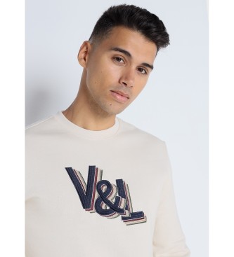 Victorio & Lucchino, V&L 3D-broderet sweatshirt med krave i kasseform