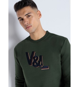Victorio & Lucchino, V&L 3D-broderet sweatshirt med krave i kasseform
