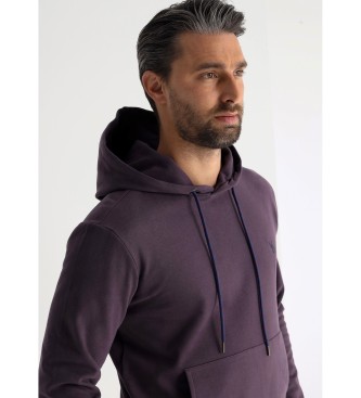 Victorio & Lucchino, V&L Basic kanguro-sweatshirt med broderet logohtte i lilla