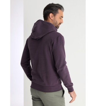 Victorio & Lucchino, V&L Basic kanguro-sweatshirt med broderet logohtte i lilla