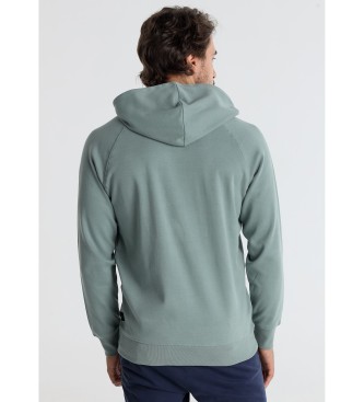 Victorio & Lucchino, V&L Sweater met raglanmouwen en groene applicatie