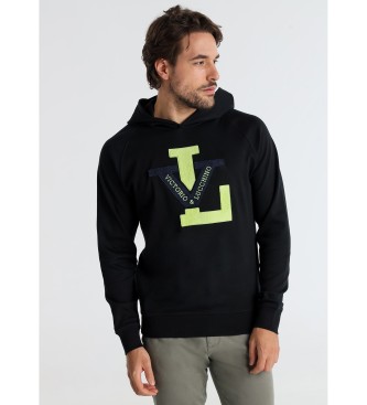 Victorio & Lucchino, V&L Sudadera manga rangln con aplicacin negro