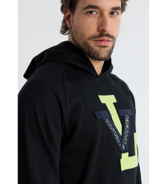 Victorio & Lucchino, V&L Sudadera manga rangln con aplicacin negro