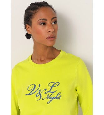 Victorio & Lucchino, V&L Sweatshirt embroidered lurex chain yellow