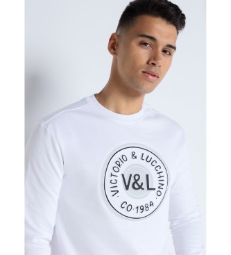Victorio & Lucchino, V&L Sweatshirt mit Kastenausschnitt und geprgtem Logo