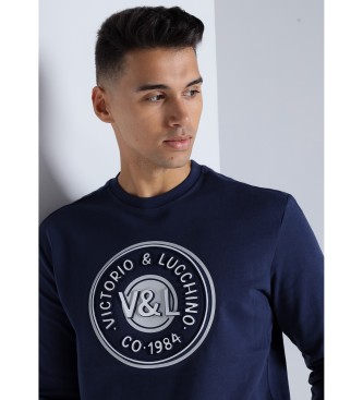 Victorio & Lucchino, V&L Sweatshirt mit Kastenausschnitt und geprgtem Logo