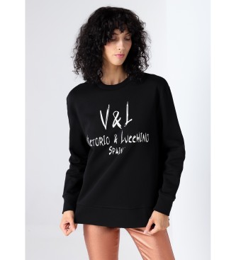 Victorio & Lucchino, V&L Sweater met korrelprint zwart