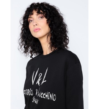 Victorio & Lucchino, V&L Sweatshirt med kornprint, sort