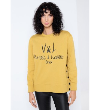 Victorio & Lucchino, V&L Krnerdruck Sweatshirt gelb