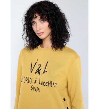 Victorio & Lucchino, V&L Sweatshirt med kornprint gul