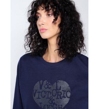 Victorio & Lucchino, V&L Sweatshirt navy heart letters 