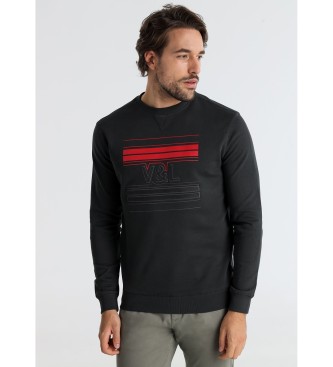 Victorio & Lucchino, V&L Graphic logo hoodless sweatshirt svart