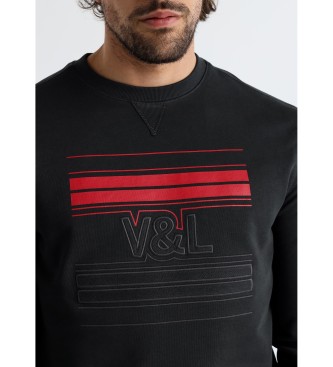 Victorio & Lucchino, V&L Sweatshirt uden htte med grafisk logo, sort