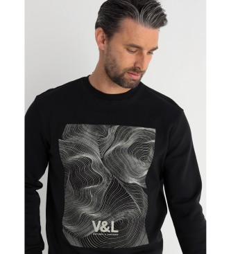 Victorio & Lucchino, V&L Bluza bez kaptura paper mineral czarna