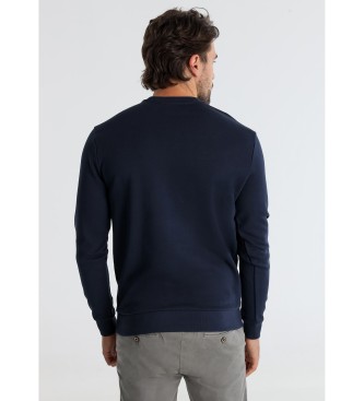 Victorio & Lucchino, V&L Sweatshirt sem capuz com logtipo estampado azul-marinho