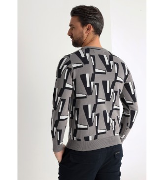 Victorio & Lucchino, V&L Gr jacquardstickad sweatshirt utan huva