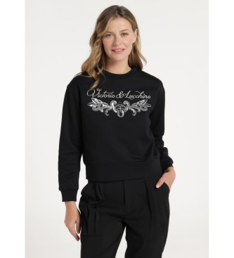 Victorio & Lucchino, V&L Sweatshirt med paljettdetalj svart