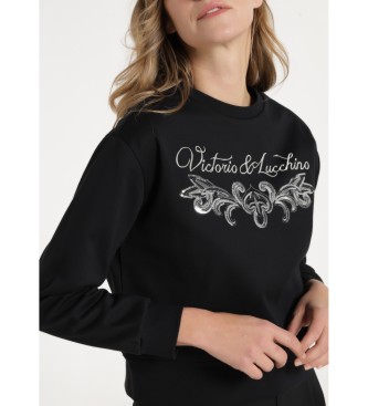 Victorio & Lucchino, V&L Sweatshirt med paljettdetalj svart