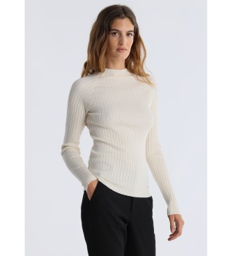 Victorio & Lucchino, V&L Ribbad pullover med raglanrm beige