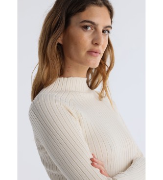 Victorio & Lucchino, V&L Ribbad pullover med raglanrm beige