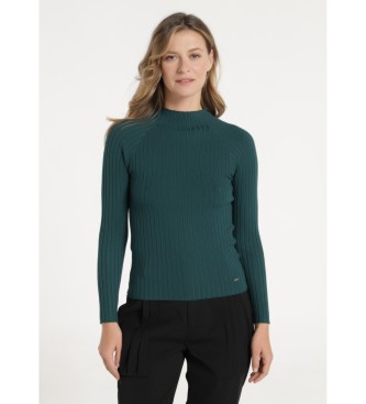 Victorio & Lucchino, V&L Ribbad pullover med raglanrm grn