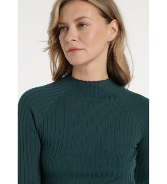 Victorio & Lucchino, V&L Ribbad pullover med raglanrm grn