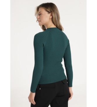 Victorio & Lucchino, V&L Ribbad pullover med raglanrm grn