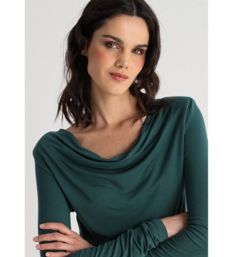 Victorio & Lucchino, V&L T-shirt vert  col drap et paulettes